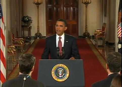 Obama desde el atril