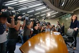 Cámaras en Moncloa La Vicepresidenta en la rueda de prensa de los viernes