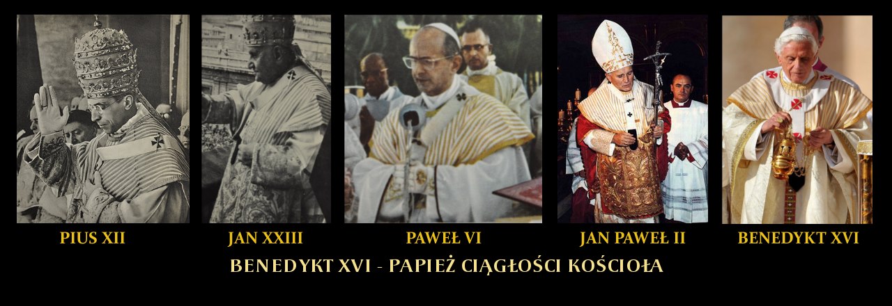 Los últimos Papas luciendo el fanón