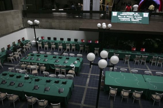 Centro de Prensa preparado para la Toma de Posesión de Peña Nieto