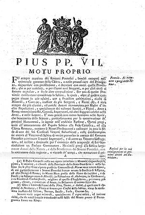 Motu Proprio Pío VII