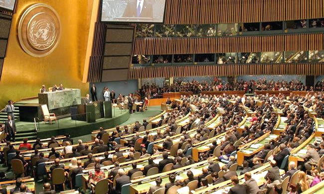 Asamblea de la ONU en la que participa un Jefe de Estado