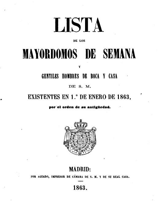 Lista Mayordomos 1863