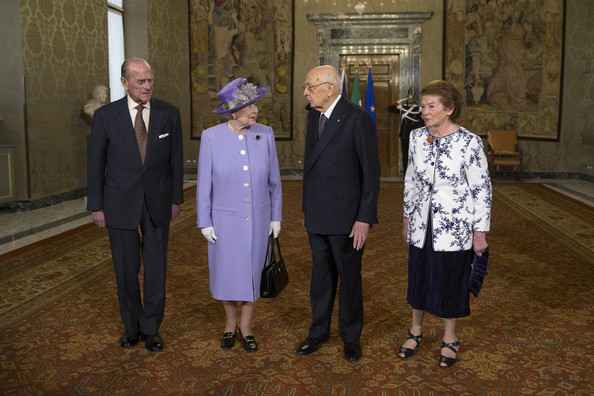 Isabel con Giorgio Napolitano y su mujer