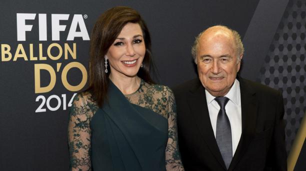 presidente de la FIFA, Joseph Blatter y su novia, Linda Barras, Foto EFE