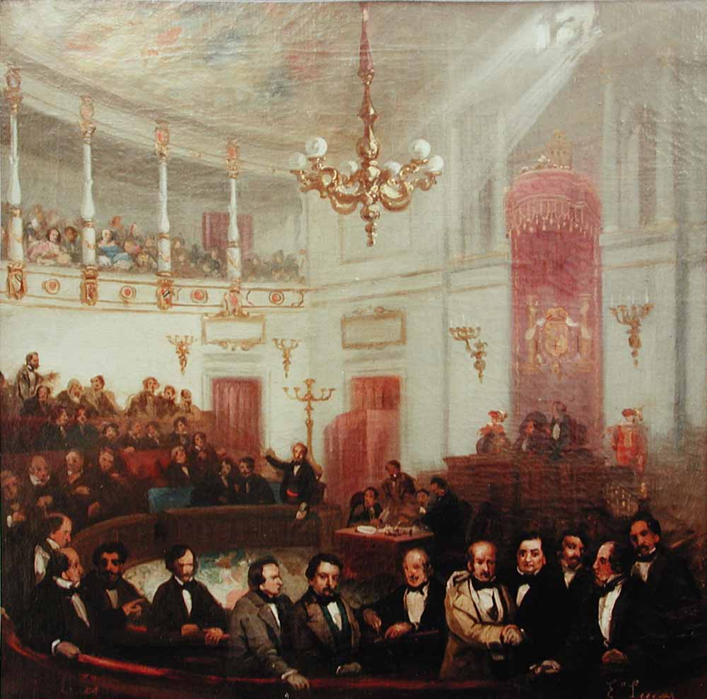 Escena_congreso_de_los_diputados_siglo_XIX_Eugenio_Lucas_Velázquez
