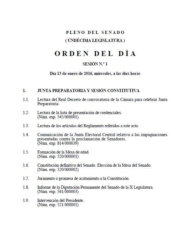 senado orden
