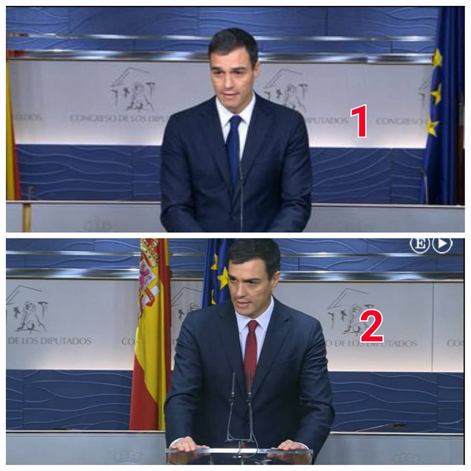 PSanchez antes y después de saber que tenía mandadto para formar gobierno