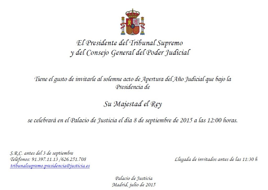 año judicial invitación