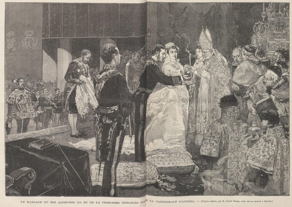 le_mariage_du_roi_alphonse_xii_et_de_la_princesse_mercedes_dans_la_cathedrale_datocha_de_vierge